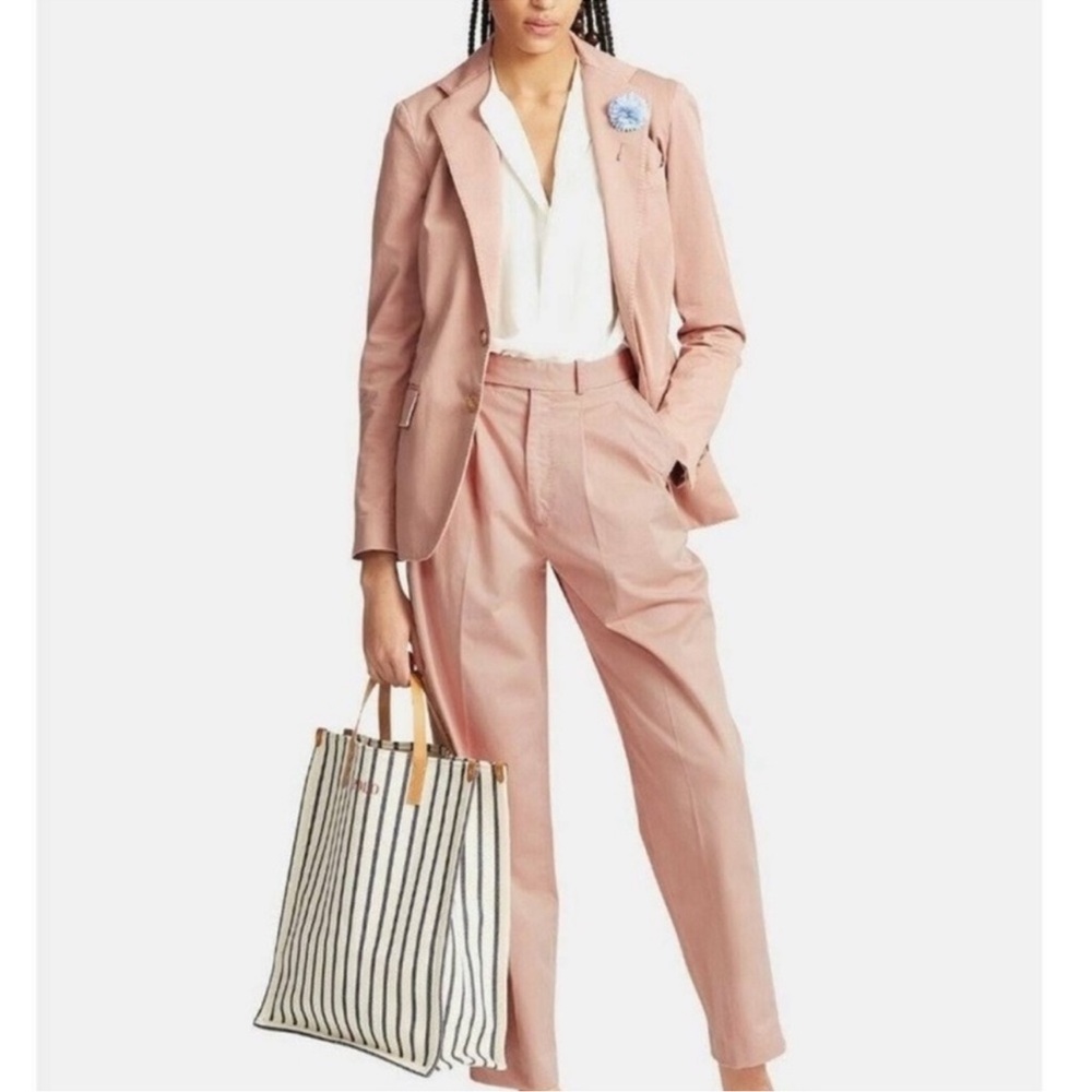 Polo by Ralph Lauren Schoolboy Pale Rose Pink Cotton Blazer Jacket Size 4 NWT - Picture 5 of 11
